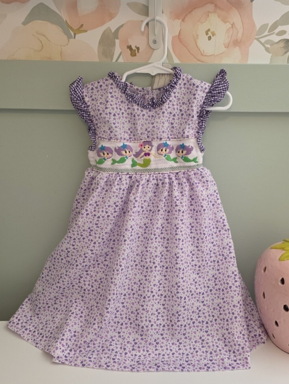 Lil Cactus 3t Smocked Mermaid Print Kids Dress